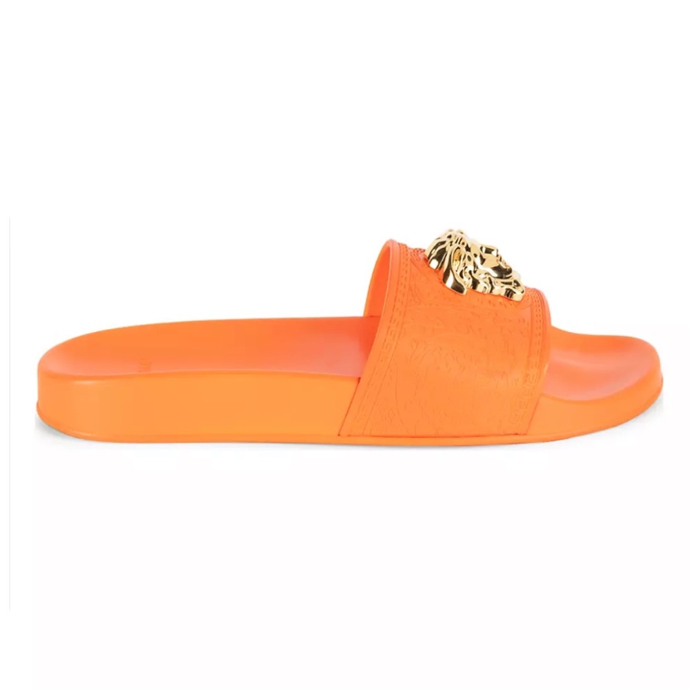Versace Pool Slides Size 42 Bright Coral NWT